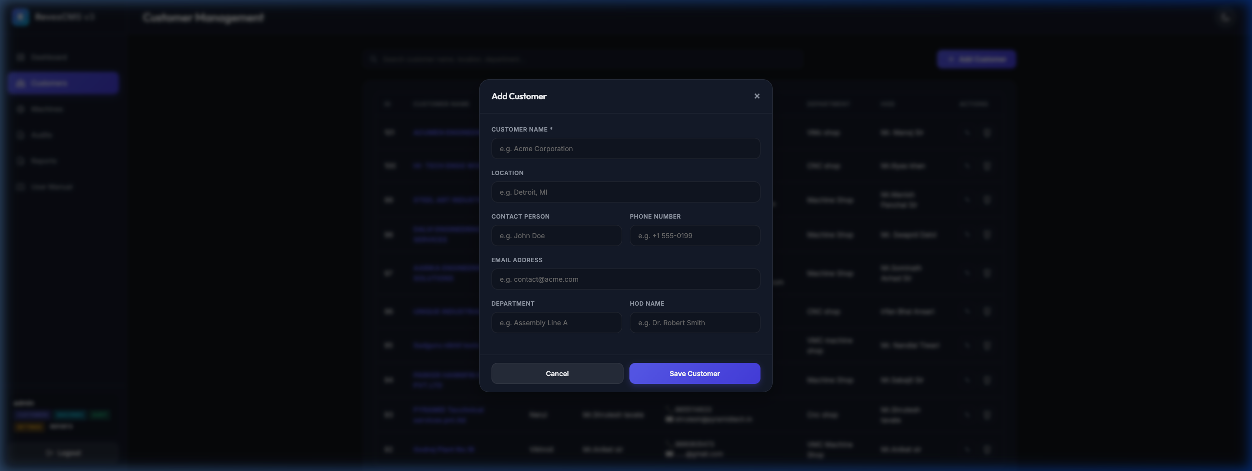 Add Customer Modal