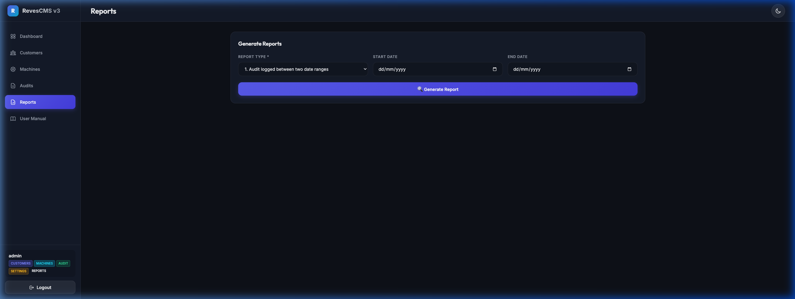 Reports Page